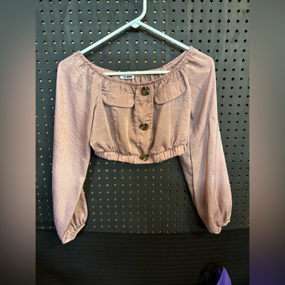 Women's Pink Off-Shoulder Top